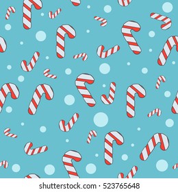 seamless pattern with Christmas candies. red candy flat design. background