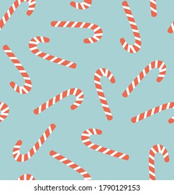Seamless pattern of a Christmas candy background elements.