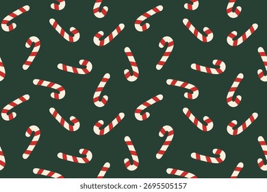 padrão sem costura com bengala de doces de natal, ótimo para empacotamento, cartões de saudação, fundos digitais- ilustração vetorial