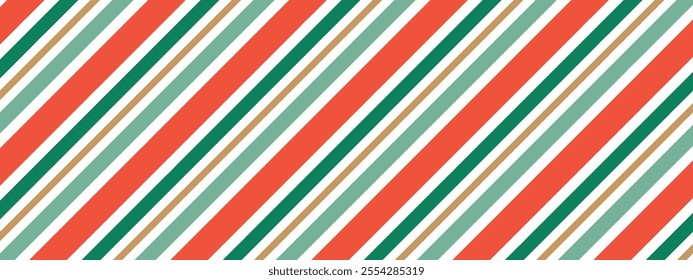 Seamless pattern of Christmas candy canes. Christmas candy cane background with red and green stripes. Christmas wrapping paper.