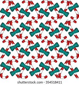 Seamless pattern with Christmas candy.
Festive candy cane background. Christmas and New Year concept.
