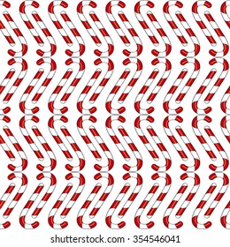 Seamless pattern with Christmas candy. Festive candy cane background. Christmas and New Year concept.