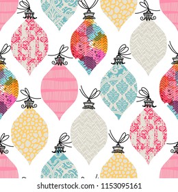 Seamless pattern. Christmas Decor. Can be used as background, packaging paper, cover, fabric and etc.