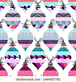 Seamless pattern. Christmas Decor. Can be used as background, packaging paper, cover, fabric and etc.