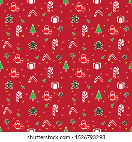 Seamless pattern. Christmas Decor. Can be used as background, packaging paper, cover, fabric and etc