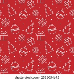Seamless pattern with christmas decoration