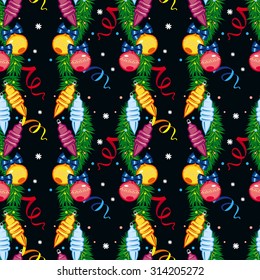 Seamless pattern with Christmas decoration