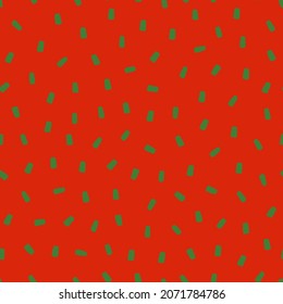 Seamless pattern with Christmas decoration. Green and red sprinkle pattern.