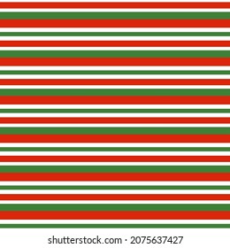 Seamless pattern with Christmas decoration. Green and red circle with horizontal stripes pattern.