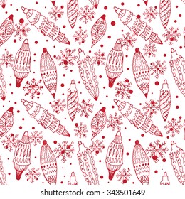 Seamless pattern with Christmas decorations