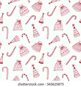 Seamless pattern with Christmas decorations