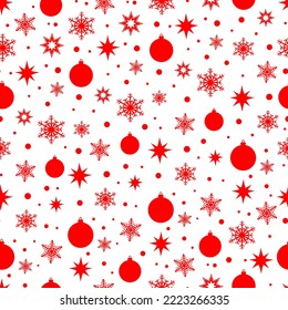 Patrón sin inconvenientes decoraciones navideñas silueta ilustración vectorial