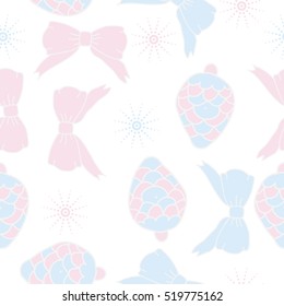 Seamless pattern of Christmas decorations,hand drawn. 
