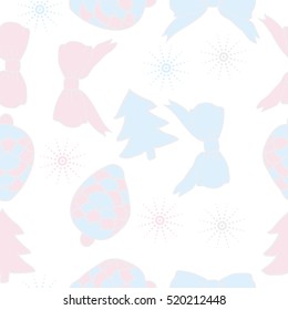 Seamless pattern of Christmas decorations,hand drawn.