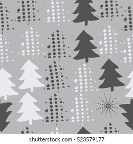 Seamless pattern of Christmas decorations,hand drawn.