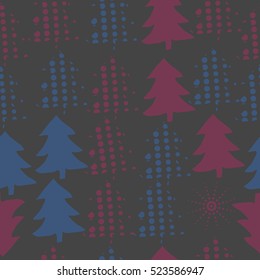 Seamless pattern of Christmas decorations,hand drawn. 