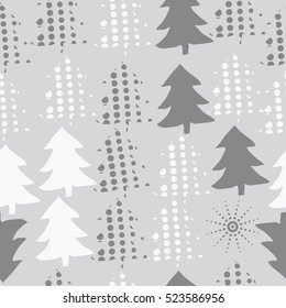 Seamless pattern of Christmas decorations,hand drawn. 