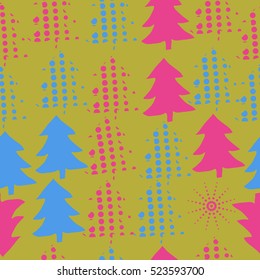 Seamless pattern of Christmas decorations,hand drawn. 