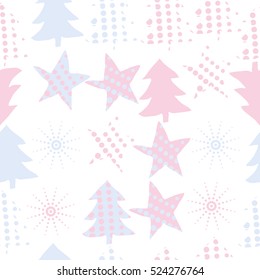 Seamless pattern of Christmas decorations,hand drawn.