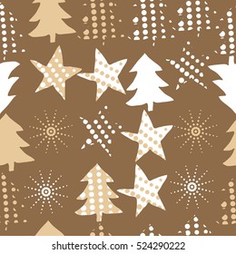 Seamless pattern of Christmas decorations,hand drawn. 