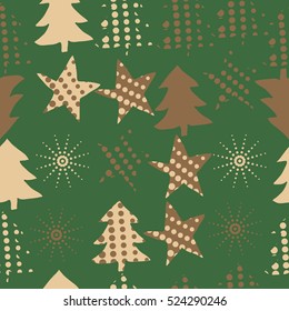 Seamless pattern of Christmas decorations,hand drawn. 