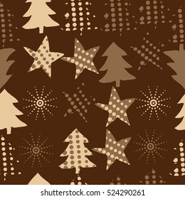 Seamless pattern of Christmas decorations,hand drawn. 