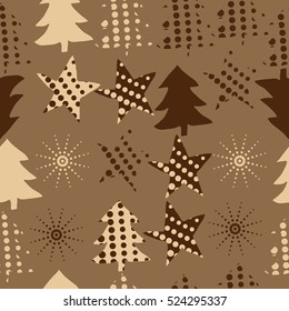 Seamless pattern of Christmas decorations,hand drawn. 