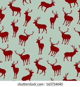 Seamless Pattern with Christmas Deers