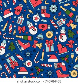 seamless pattern with christmas design elements