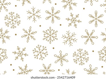 Nahtloses Muster Weihnachtsdesign mit Schneeflocke Rand Vektorgrafik. Weihnachts- und Neujahrsbanner mit Schneefall