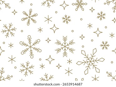 Seamless pattern Christmas design with snowflake border vector illustration. Holiday background with falling snow for Christmas and New Year banners	
