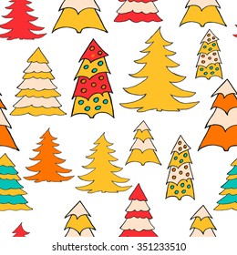 Seamless pattern with christmas doodles. Hand drown background for witner holiday. Can be used as a background tile for blog, ap, or wrapping paper.
