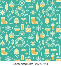 Seamless pattern with Christmas elements.
