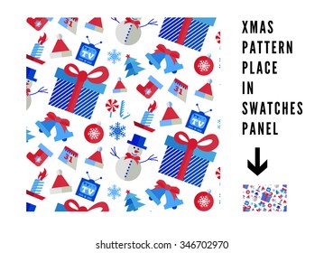 Seamless pattern with Christmas elements