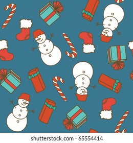 Seamless pattern with Christmas elements