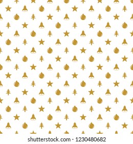Seamless pattern for Christmas with elements Christmas. Beautiful pattern for a luxurious gift wrapping paper, t-shirts, greeting cards. Merry Christmas background. Vector illustration.
