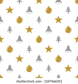 Seamless pattern for Christmas with elements Christmas. Beautiful pattern for a luxurious gift wrapping paper, t-shirts, greeting cards. Merry Christmas background. Vector illustration.