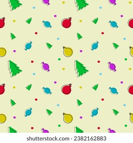 Seamless pattern with Christmas elements. New Year. Christmas. Vector illustration