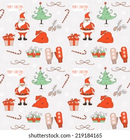 Seamless pattern with christmas elements. Used for wallpaper, pattern fills, web page background,surface textures.