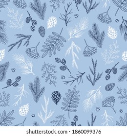 Seamless pattern with Christmas elements. Vector illustration.