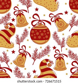 Seamless pattern with Christmas elements. Vector illustration.