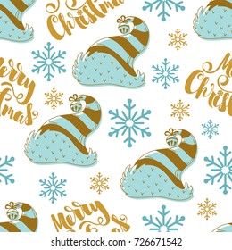 Seamless pattern with Christmas elements. Vector illustration.