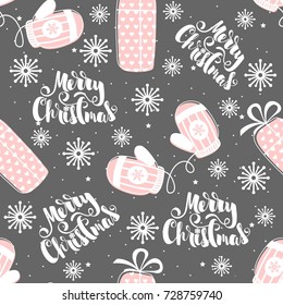 Seamless pattern with Christmas elements. Vector illustration.