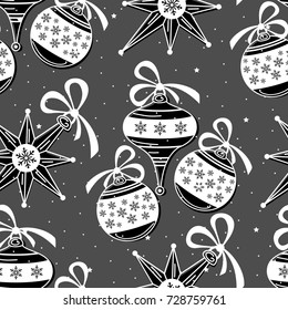 Seamless pattern with Christmas elements. Vector illustration.