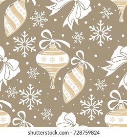 Seamless pattern with Christmas elements. Vector illustration.
