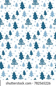 Seamless pattern with Christmas fir-trees. Vector.