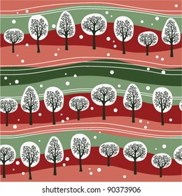 seamless pattern with christmas forest