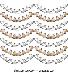 Seamless pattern with Christmas garlands. Winter holiday. Gold, silver and black colors. Vector illustration for web design or print.