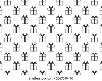 Icono de la caja de regalo de navidad sin patrón. concepto de Navidad. Feliz Navidad. Ilustración vectorial de diseño plano aislada en fondo blanco.