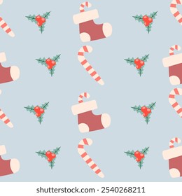 Seamless pattern of Christmas, Gift box, Vector graphics.